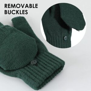 Convertible Mittens Fingerless Gloves Knit Thermal Touchscreen - Image 2