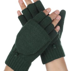 Convertible Mittens Fingerless Gloves Knit Thermal Touchscreen
