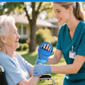 Dementia Safety Mitts Breathable Washable Blue 2 Pcs - Image 2
