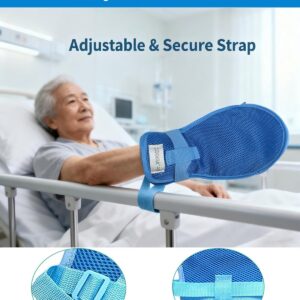 Dementia Safety Mitts Breathable Washable Blue 2 Pcs - Image 3