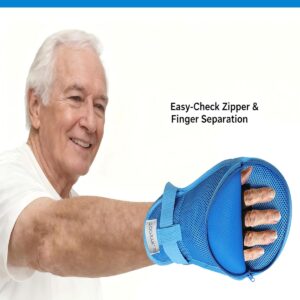 Dementia Safety Mitts Breathable Washable Blue 2 Pcs - Image 4