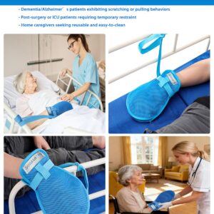 Dementia Safety Mitts Breathable Washable Blue 2 Pcs - Image 7