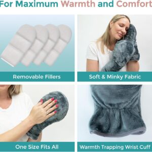 Microwavable Hand Warmers Heated Gloves Charcoal Grey - Image 5