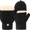 Winter Fingerless Gloves Thermal Knit Touchscreen