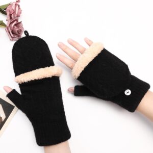 Winter Fingerless Gloves Thermal Knit Touchscreen - Image 2