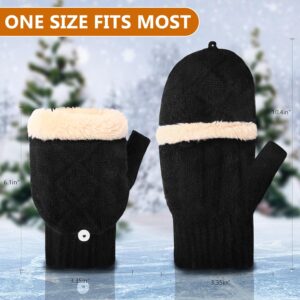Winter Fingerless Gloves Thermal Knit Touchscreen - Image 9