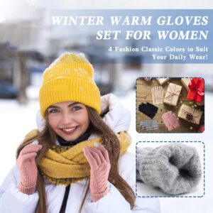 Winter Gloves 4 Pairs Touchscreen Knit Acrylic - Image 5