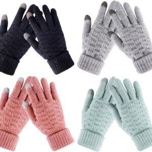 Winter Gloves 4 Pairs Touchscreen Knit Acrylic - Image 9