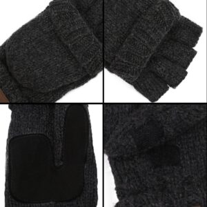 Winter Knitted Fingerless Gloves Wool Blend Unisex - Image 3