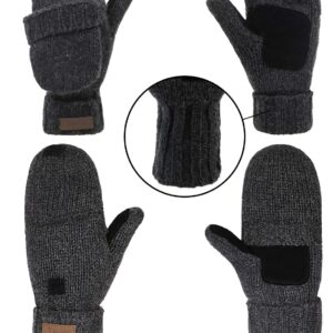 Winter Knitted Fingerless Gloves Wool Blend Unisex - Image 4