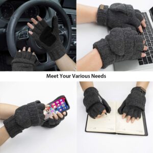 Winter Knitted Fingerless Gloves Wool Blend Unisex - Image 5