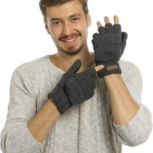 Winter Knitted Fingerless Gloves Wool Blend Unisex - Image 6
