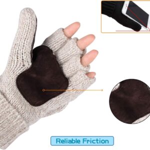 Winter Knitted Fingerless Gloves Wool Warm - Image 2