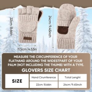 Winter Knitted Fingerless Gloves Wool Warm - Image 3