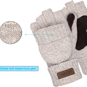 Winter Knitted Fingerless Gloves Wool Warm - Image 4