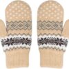 Winter Mittens Gloves Knit Thermal Lining