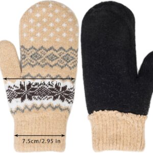 Winter Mittens Gloves Knit Thermal Lining - Image 4