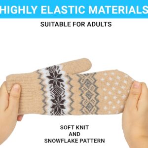 Winter Mittens Gloves Knit Thermal Lining - Image 5
