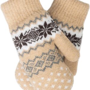 Winter Mittens Gloves Knit Thermal Lining - Image 6
