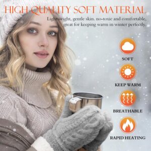 Winter Warm Mittens Knitted Thick Soft Lining Women - Image 3