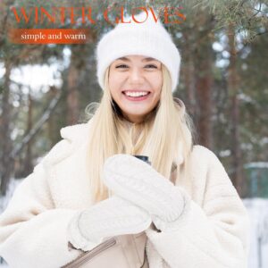 Winter Warm Mittens Knitted Thick Soft Lining Women - Image 5