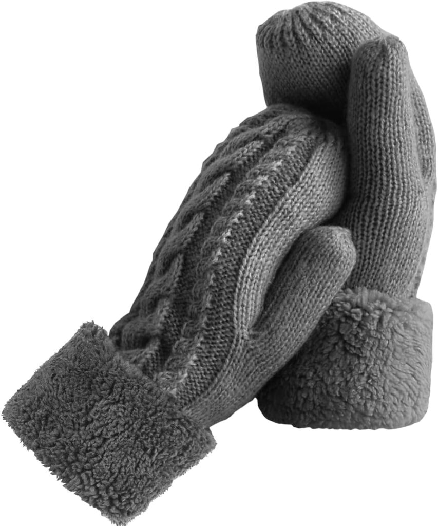 Winter Warm Mittens Knitted Thick Soft Lining Women - Image 9
